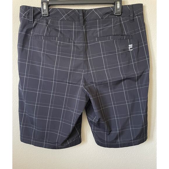 FILA SPORT GOLF Black Plaid Performance Stretch Men’s Shorts Size 36 Inseam 11 - Picture 4 of 7